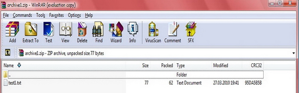 Рис.1 The archive1.zip