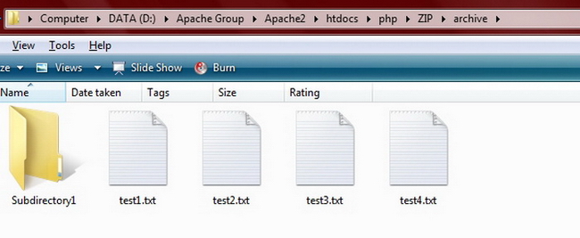 Содержимое папки archive после извлечения archive1 и archive2