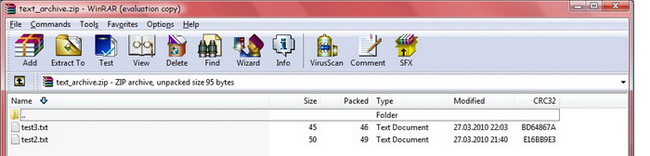 Группировка всех текстовых файлов из текущего каталога в новый архив text_archive.zip